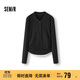 森馬（Semir）長(cháng)袖T恤女短款發(fā)熱抓絨假兩件2025冬亨利領(lǐng)緊身衣服109725101003