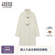 Teenie Weenie【綿羊毛+山羊絨】小熊女25秋冬牛角扣雙面毛呢大衣 象牙白 S
