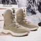 雪中飛雪地靴男女款2025年冬季保暖加絨戶(hù)外抗寒棉鞋子 淺卡其 38