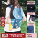 Tagi.面包包休閑大容量背包肩帶可調節秋冬旅行通勤雙肩包收納包 想象牛仔