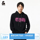 杰克·瓊斯漸變印花寬松連帽衛衣224133041 黑色E40 175/96A/M