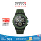 斯沃琪（Swatch）瑞士手表 開(kāi)學(xué)季禮物 運動(dòng)系列 運動(dòng)橄欖綠 SUSB421