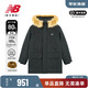 NEW BALANCE NB 男羽絨服冬季保暖連帽鴨絨防潑水毛領(lǐng)中長(cháng)款羽絨服AMJ44300 AMJ44300-BK XL