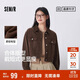 森馬（Semir）森柔牛仔|牛仔外套女短款翻領(lǐng)做舊秋夾克小個(gè)子街頭103524108001