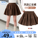 班尼路童裝女童裙子春秋燈芯絨公主裙女孩百褶裙2025新款時(shí)尚半身裙短裙 【公主裙】咖 130