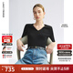 朗姿2025年夏季新款氣質(zhì)高級感毛針織衫法式毛衣v領(lǐng)白色上衣內搭 夜幕黑色 XL