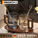 WCZ德國玻璃漱口杯家用情侶一對衛生間洗漱杯帶把手刷牙杯子牙缸 單杯-琥珀色
