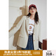 獨束大碼女裝通勤輕職業(yè)隨性西裝外套女春季新款微胖mm簡(jiǎn)約風(fēng)尚上衣 奶油米 L （尺碼：2） 拍前和客服確認尺碼