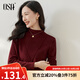 歐莎（OSA）半高領(lǐng)雙面德絨打底衫T恤女秋冬2025年新款保暖內搭上衣大碼 酒紅色 L