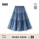 森馬（Semir）森柔牛仔|商場同款牛仔半身裙女松緊腰2025夏蛋糕裙103325120002