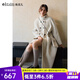 Olrain歐芮兒2025新款女裝冬季設計感兩穿翻領(lǐng)雙面呢子外套羊毛大衣 燕麥色 M