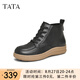 他她（TATA）厚底英倫馬丁靴女靴子氣質(zhì)黑色早秋短靴新款7A442DD4 黑色 37