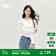 森馬（Semir）長(zhǎng)袖襯衫女短款白色繡花浪漫秋2025新款荷葉邊一字肩襯衣溫柔 本白10101 L