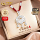 中國黃金（CHINA GOLD）99足銀福氣平安鎖純銀項(xiàng)鏈女長(zhǎng)命鎖吊墜生日禮物送女友老婆 【今/次日達(dá)】福鎖平安鎖