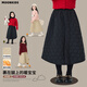 優(yōu)優(yōu)1點(diǎn)（Yoyo one）女童長(cháng)裙半身裙冬季棉裙加厚兒童秋冬款裙子保暖中長(cháng)款女孩中大童 4532黑色棉裙 140 140cm