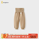 童泰（TONGTAI）寶寶褲子秋冬季純棉夾棉長褲兒童高腰家居褲護(hù)肚棉褲棕色90cm