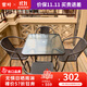 紫葉戶(hù)外桌椅組合 陽(yáng)臺桌椅 現代簡(jiǎn)約 庭院露天鐵藝休閑桌椅餐桌藤椅 4【椅】+1【方桌有孔 80X80】