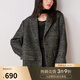SNIDEL秋冬氣質(zhì)百搭翻領(lǐng)雙排扣毛呢西裝外套SWFJ244134 混合色 均碼 （F）