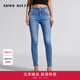 MISS SIXTY復(fù)古中藍(lán)色牛仔褲女雙扣修身顯瘦小腳褲鉛筆褲九分褲 中藍(lán) 25