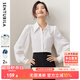 尚都比拉秋季休閑通勤顯瘦長(cháng)袖襯衣女設計感燈籠袖襯衫 白色 XL 