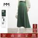 麥檬商場(chǎng)同款MM麥檬春新款通勤簡(jiǎn)約顯瘦百褶a字半身裙女5D8242701 森林綠 S