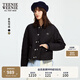 Teenie Weenie小熊女裝棉服2025年冬季新款燈芯絨撞色翻領(lǐng)棉衣外套 黑色 M