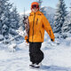 ODDIVSKI新款兒童滑雪服女童加厚保暖3L專(zhuān)業(yè)防水防風(fēng)男童滑雪衣滑雪褲套裝 活力橙上衣+墨玉黑褲子【套裝】 160cm