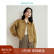 茵曼（INMAN）短款啞光防風(fēng)夾克2024秋女裝新款小香風(fēng)翻領(lǐng)厚實(shí)保暖小個(gè)子外套 卡其綠 M