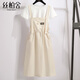 絲柏舍減齡連衣裙2026夏季新款女裝收腰學(xué)院風(fēng)抽繩裝飾背帶裙