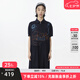 幻走（MOVEUP）2025夏季新款.FUN系列純棉娃娃領(lǐng)線條繡花梭織連衣裙 夜黑 L
