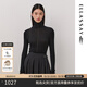 歌力思（ELLASSAY）2025秋季新款綿羊毛閃光纖維編織高領(lǐng)修身針織衫女EWU363M00900 經(jīng)典黑 M