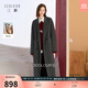 三彩【綿羊毛】2025冬季新款雙面呢大衣長(cháng)款毛呢外套雙排扣S 寂靜灰 S 155/80A