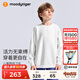 moodytiger【奶皮衣】?jī)和l(wèi)衣吸濕排汗春秋裝男童柔軟高彈透氣女童運(yùn)動(dòng)上衣 云朵白 130 cm