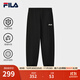 FILA 斐樂(lè )情侶款男女長(cháng)褲25秋冬季新款休閑寬松收口運動(dòng)褲子加絨保暖 【加絨版】正黑色-BK L 175/84A/L