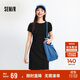 森馬（Semir）連衣裙女圓領(lǐng)收腰彈力針織裙2025夏刺繡休閑短裙辣妹109325114001