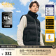 卡賓男裝 90鴨絨羽絨馬甲2024秋冬新款千鳥格拼接寬松外套保暖H 煤黑色01 M /170/48