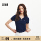 森馬（Semir）polo衫女短款收腰翻領(lǐng)襯衫25夏刺繡涼感緊身T恤辣妹109325115005