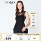 PORTS寶姿 新品商場同款夏新款女裝無袖吊帶內(nèi)襯假兩件上衣 黑色 M (6)