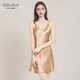 SHEA｜Eosilk 桑蠶絲睡裙女性感100%真絲歐美風(fēng)家居服絲綢內搭吊帶裙 琥珀金 M