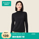 全棉時代2025秋新品女士T恤針織長袖高配精梳棉親膚柔軟正肩顯瘦不易靜電