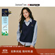茵曼（INMAN）茵曼2025冬女裝新款米雷聯(lián)名合作老錢風絞花針織馬甲 藏青 M