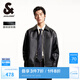 杰克·瓊斯（JACK&JONES）25年男裝仿皮衣外套男士秋季皮夾克寬松PU行政夾克商務(wù)休閑外套男 黑色E40 M (175)