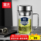 富光銀離子抗菌高硼硅玻璃杯大容量帶茶隔水杯子辦公加厚泡茶杯送禮
