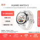 HUAWEI WATCH 5 42mm基礎款不銹鋼表殼金星白素皮復合表帶X-TAP智感窗eSIM通信手表華為智能手表watch5