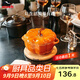 琺寶（staub）陶瓷碗帶蓋燉盅湯盅兒童輔食碗0.47L南瓜盅肉桂黃16cm 40511-555
