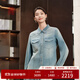 EP雅瑩高端系列 盤(pán)帶繡淺色牛仔襯衫夾克外套 秋裝2025新款J201A 藍色 XL