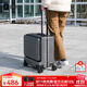翻譯官前開(kāi)蓋拉桿箱登機行李箱女萬(wàn)向輪旅行箱輕便耐用鋁框男商務(wù) PC鋁框深灰色前開(kāi)倉 18英寸(大容量登機箱)