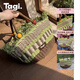 Tagi.木頭果子編織手提手工野餐包串珠度假包草編休閑大容量收納女包 綠野蘋(píng)果