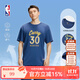 NBA【新品】楊瀚森哈利伯頓東契齊亞歷山大庫里t恤短袖男夏裝籃球服 勇士-庫里運動休閑T恤(藏青) L
