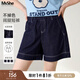 MsShe【不掉色高腰A字闊腿牛仔短褲】大碼女裝2025夏裝胖mm巨顯瘦 A款-原牛色現(xiàn)貨 2XL